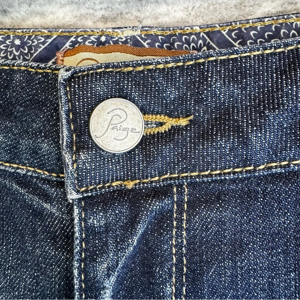 PAIGE Laurel Canyon Bootcut Denim Jeans Dark Blue Size 30 / 10 EUC - Picture 3 of 16